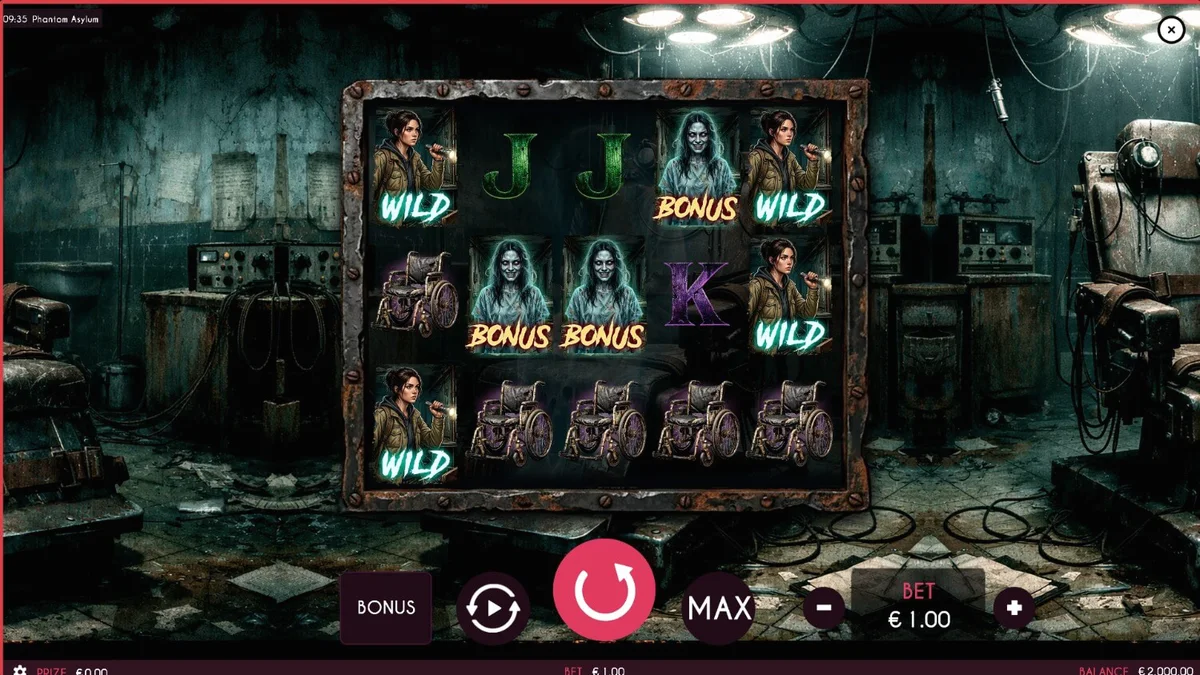 Suasana horor mencekam di dalam slot Phantom Asylum